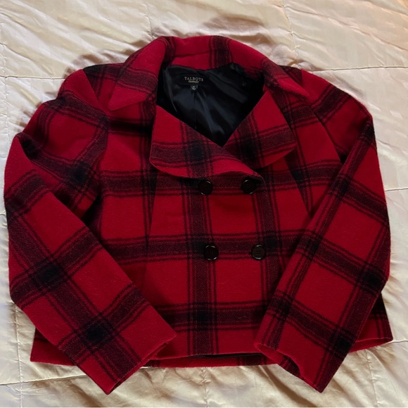 Talbots buffalo plaid wool and alpaca blazer - Picture 3 of 7